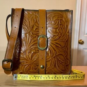 Patricia Nash Burnished Tooled Venezia Leather Crossbody Purse